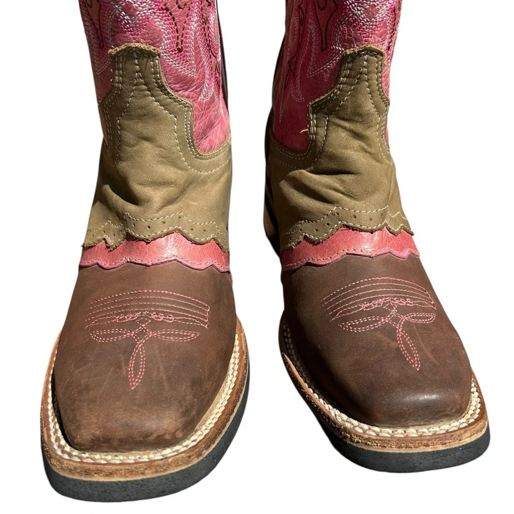 El General Pink Women Square Toe Western Boot women’s 5 kids 3.5 Mex 22